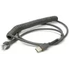 Cable USB Honeywell, cable espiral, longitud: 2,9 m, color: negro, para Voyager/Fusion/Focus (53-53235-N-3)