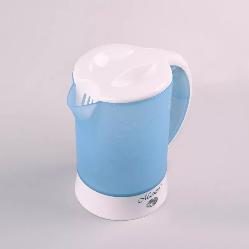 Hervidor de agua eléctrico Maestro MR010 0,6 l 600 W — Azul/Blanco, indicador de nivel de agua, filtro antical