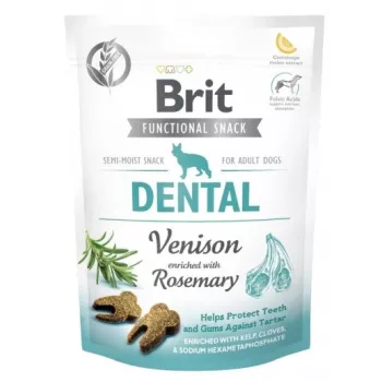 Snacks de higiene dental para perros Brit Functional Snack Dental Venison 150 g — sin cereales, hipoalergénico, proteína 26 %