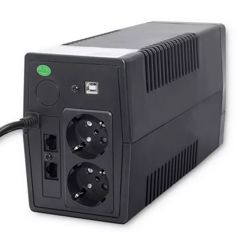 SAI Qoltec Monolith (sistema de alimentación ininterrumpida) Doble conversión (Online) 0,45 kVA 240 W 2 tomas de corriente