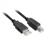 Cable USB 2.0, conector macho USB-A > conector macho USB-B (negro, 0,5 metros)
