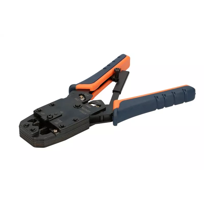 Alicates de crimpar RJ45 Extralink 4P+6P+8P con trinquete para conectores modulares, 1 ud.