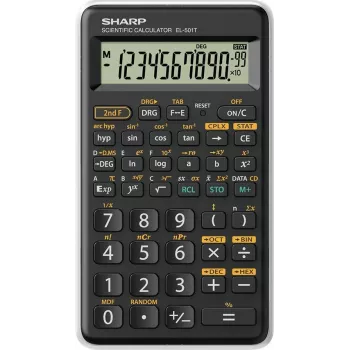 Calculadora de bolsillo Sharp EL-501T científica negra, blanca