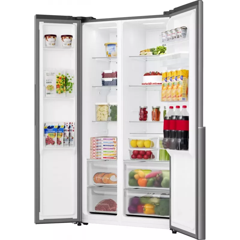 Gorenje HZF55082 NRS917E41XWD G400, Independiente, Puerta americana, Gris, 2 puerta(s), Táctil, LED