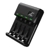 Cargador de pilas Green Cell GC VitalCharger USB, 4 ranuras, AA/AAA, alimentado por USB, negro