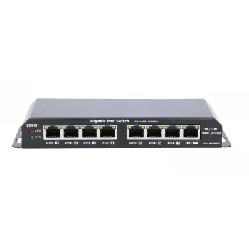 Switch PoE Extralink KRATOS 7x Gigabit PoE, 1x uplink RJ45, fuente de alimentación 24V 2,5A, 60W
