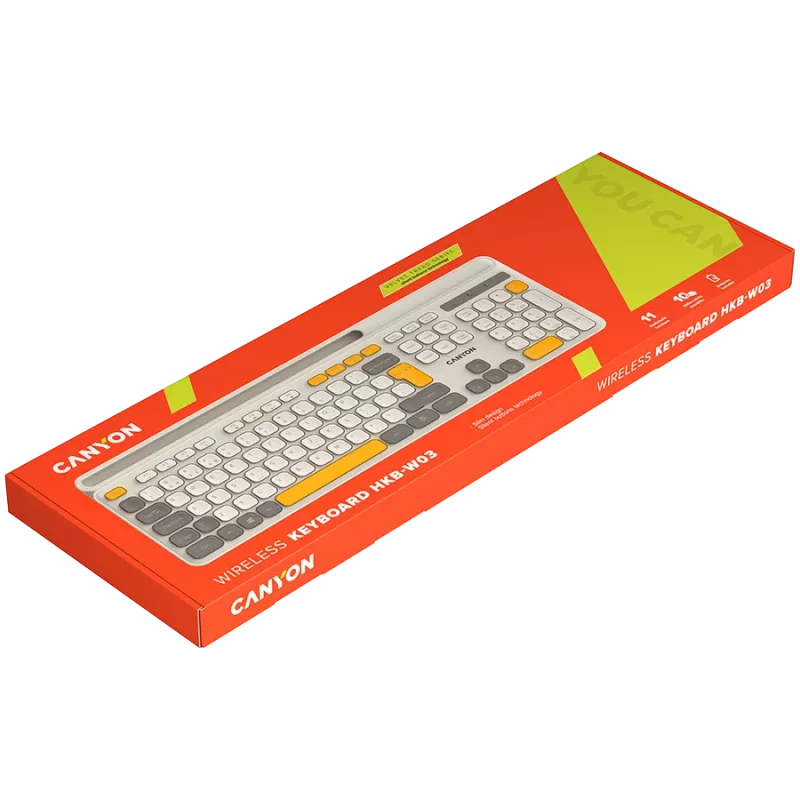 Teclado CANYON HKB-W03 EN AAA inalámbrico beige