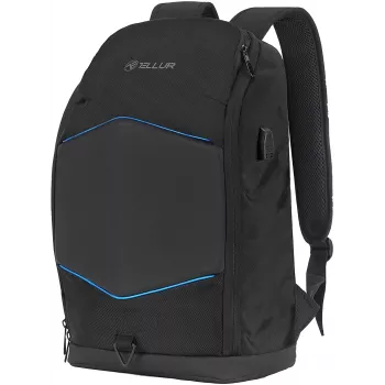Mochila para portátil Tellur TLL611282 con puerto USB y franja luminosa, negra
