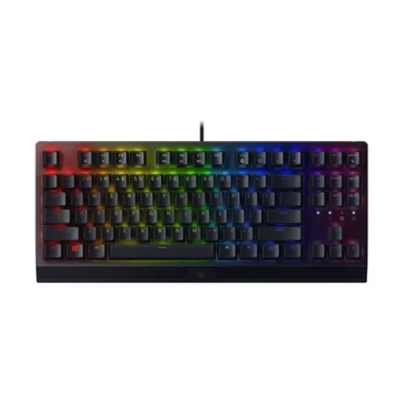 Teclado mecánico gaming Razer BlackWidow V3 Tenkeyless — USB, QWERTY US, interruptores Razer Yellow, retroiluminación RGB, negro