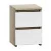 Topeshop M2 SONOMA MIX mesita de noche 2 cajón(es) roble, blanco