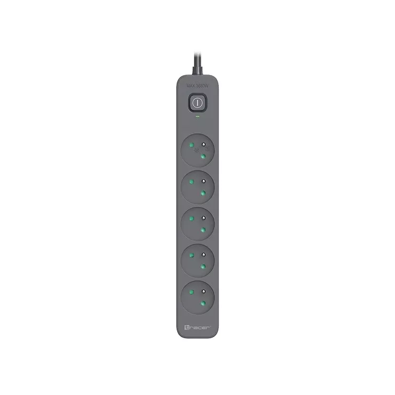 Regleta de protección contra sobretensiones Power Line+ 3m Graphite (5 tomas)