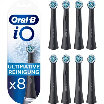 Recambios de cabezales de cepillo de dientes Oral-B IOUR8BK pack de 8, negro