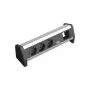 Alargador de corriente Bachmann 3x Schuko 1x GST18 Negro Plata