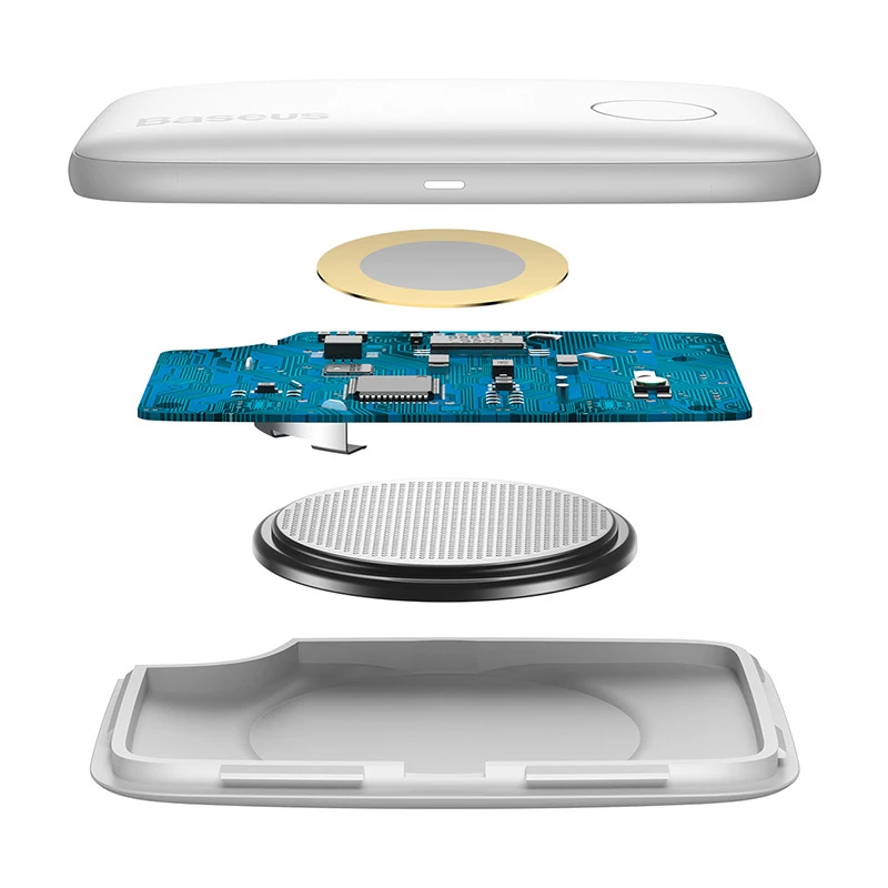 Baseus T2 ZLFDQT2-02 mini localizador de llaves (rastreador), 75 mAh, 80–100 dB, blanco