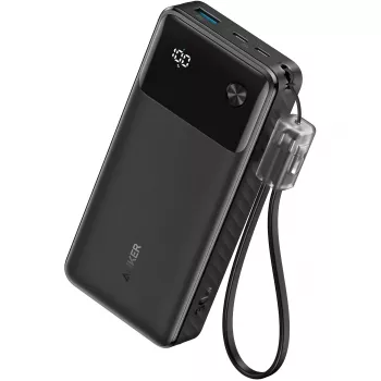 Batería externa con cable USB-C 20000 mAh 30W Negro