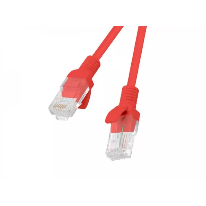 Lanberg PCU5-20CC-0100-R Cable de conexión Cat.5e UTP, 1 m, Rojo, paquete de 10