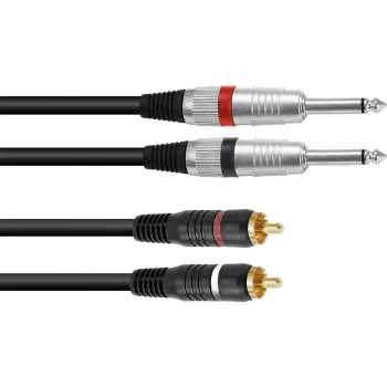 Cable adaptador Omnitronic 2x jack de 3,5 mm a 2x cinch, 6 m, modelo 30225215