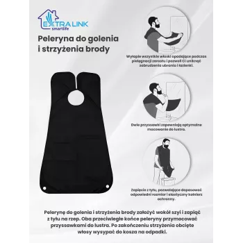 Extralink Capa de afeitado para cortar y arreglar la barba, Negro