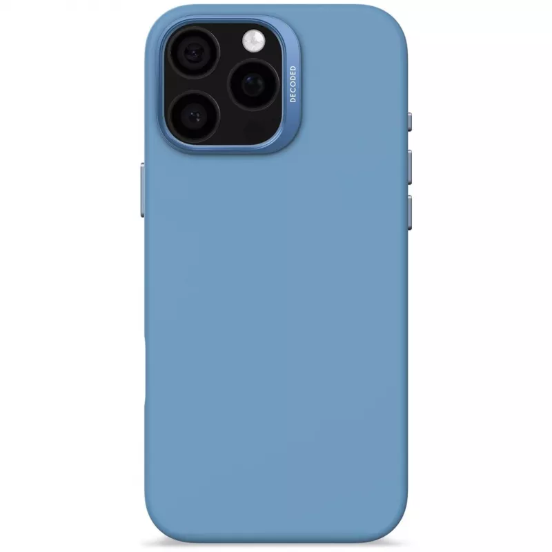 Decoded D25IPO16PMBCS9AE AntiMicrobial funda trasera de silicona para iPhone 16 Pro Max, azul claro