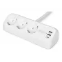 Regleta de enchufes DIGITUS 3 tomas con 2×USB-A y 1×USB-C, 3 tomas de CA tipo E/F, cable de 1,5 m, blanca
