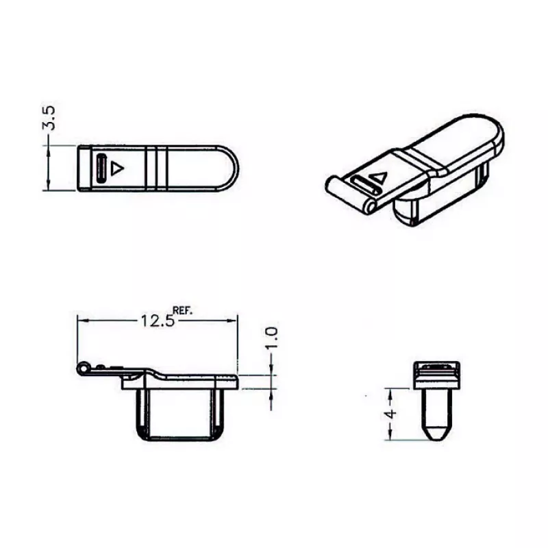 Tapa de seguridad para enchufe DELOCK 64033, negro, 5×12,5×3,5 mm, pack de 10