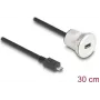 Cable USB DeLOCK 88184 USB 2.0 0,3 m USB B negro plata