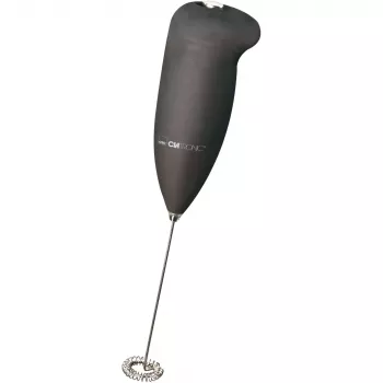Clatronic MS 3089 Espumador de leche a pilas, negro/acero inoxidable