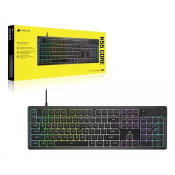 Corsair K55 CORE RGB Teclado Gaming USB QWERTZ Alemán Negro