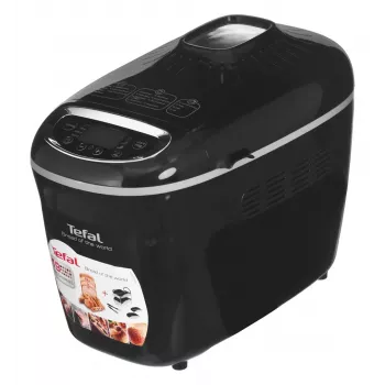 Panificadora Tefal PF611838 — 1600 W, capacidad 1,5 kg, 19 programas, control táctil, negra