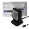 Lector de códigos de barras fijo 1D/2D QOLTEC 50864, sensor LED, USB (con cable), negro, 145×85×80 mm