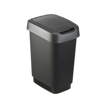 Cubo de basura Rotho Twist 50 L rectangular polipropileno, 50 L, 602×298×401 mm, negro