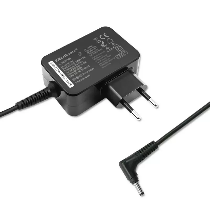 Qoltec 51026 fuente de alimentación/adaptador interior/exterior 65 W negro