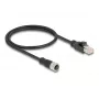 Cable adaptador M12 DeLOCK codificación D 4 polos hembra a RJ45 macho 50 cm
