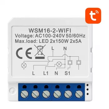 Módulo de interruptor inteligente Avatto WSM16-W2, control remoto Wi-Fi, relé de un canal para domótica