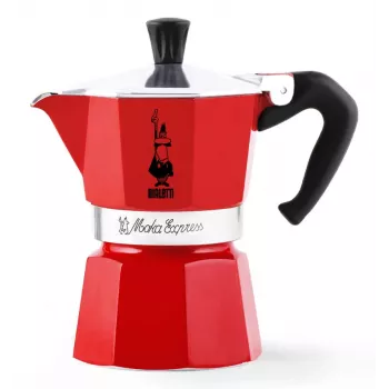 Cafetera moka manual BIALETTI 4941 Rojo — cafetera turca de aluminio para fogones, 0,05 L