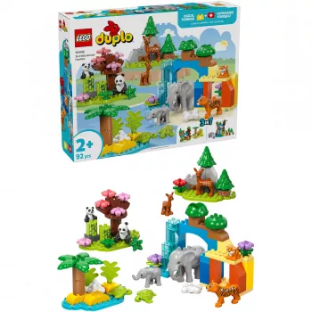 LEGO DUPLO Town Familias de animales salvajes 3 en 1 set de juego 10446 – 92 piezas, a partir de 2 años, 200×220×340 mm