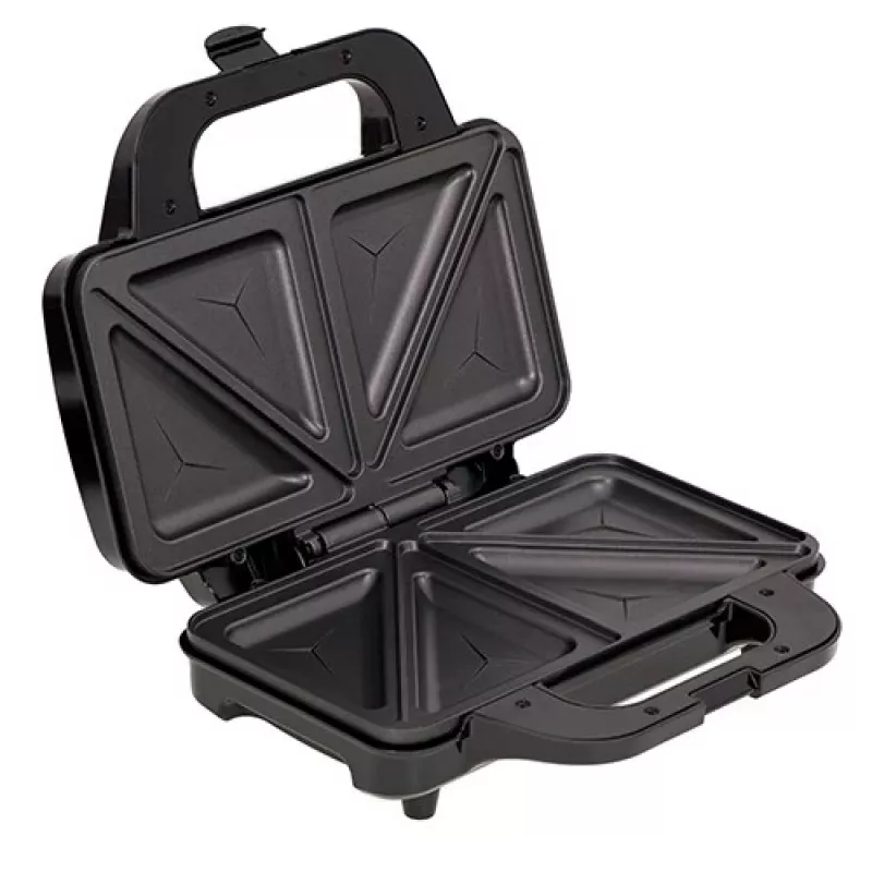 Sandwichera Adler AD 3043, 1300 W, placas antiadherentes, 2 sándwiches, superficie de cocción 285 × 152 mm, negra