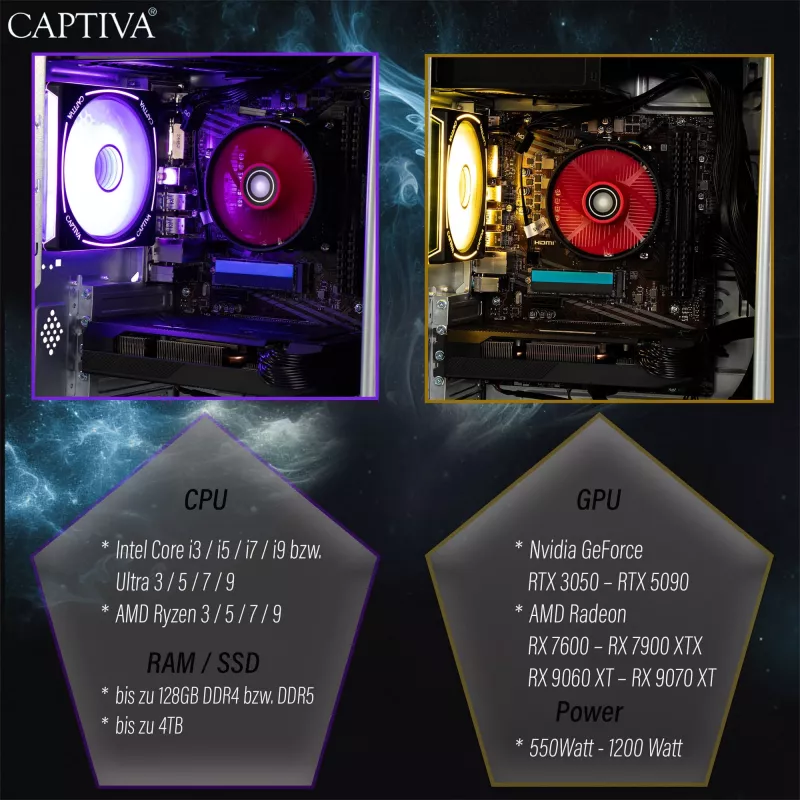 Ordenador Captiva CAPTIVA PC Advanced Gaming R92-769 Ryzen 7 5700X 32GB SSD 1TB RTX5060 Ti 8GB Windows 11 Home 64-bit