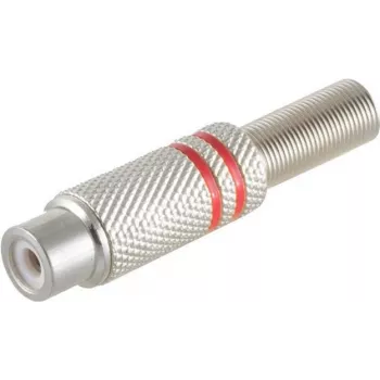 Conector hembra RCA ShiverPeaks 52001-R metal, 6 mm, rojo