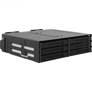 Icy Dock ToughArmor MB118VP-B - carcasa de almacenamiento - 6 x SSD U.2/U.3 NVMe, rack móvil para bahía de 5,25, con SlimSAS SFF-8654 8i - 2.5 (6.4 cm)