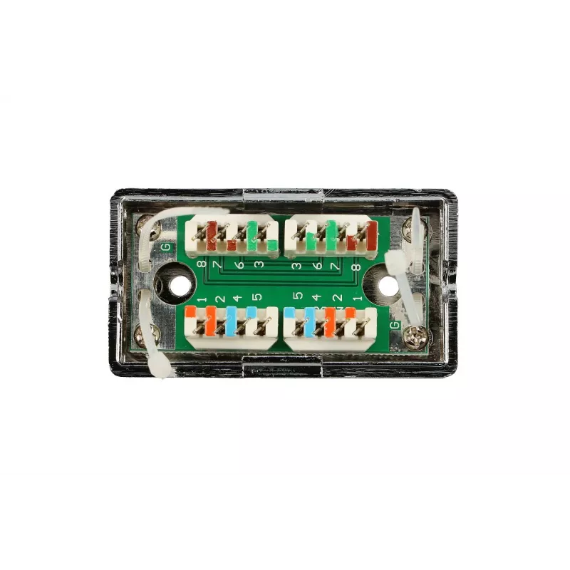 Caja de conexión Extralink CAT5E STP, barrel, conector, plateado