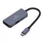 Gembird A-CM-COMBO3-02 adaptador multipuerto USB-C 3 en 1, hub USB 3.2 Gen 1, HDMI 4K, USB-C PD 87 W, plateado