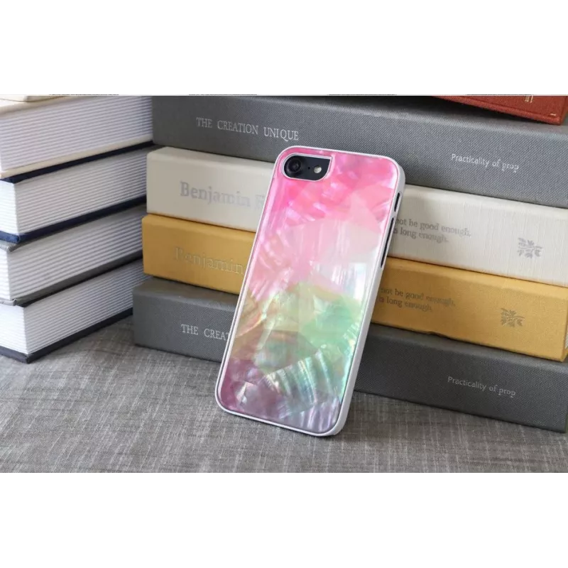 Funda protectora iKins para Apple iPhone 8/7 — patrón de flores acuáticas, blanco