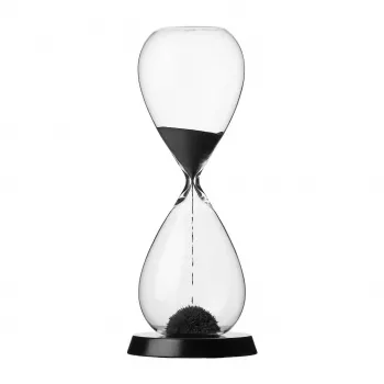 RITUALI DOMESTICI SCORRENDO Reloj de arena negro 11 x 32 cm