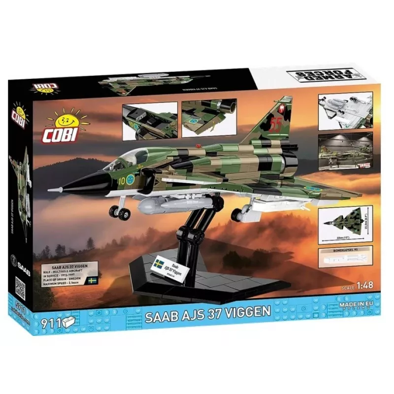 Set de construcción Cobi Blocks Saab AJS 3 Viggen 911 uds. set de modelismo, 911 piezas