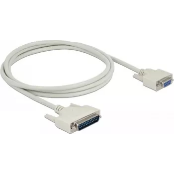 Cable serie DELOCK 85524, D-Sub 25 polos a D-Sub 9 polos, 2 m, beige