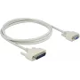 Cable serie DELOCK 85524, D-Sub 25 polos a D-Sub 9 polos, 2 m, beige