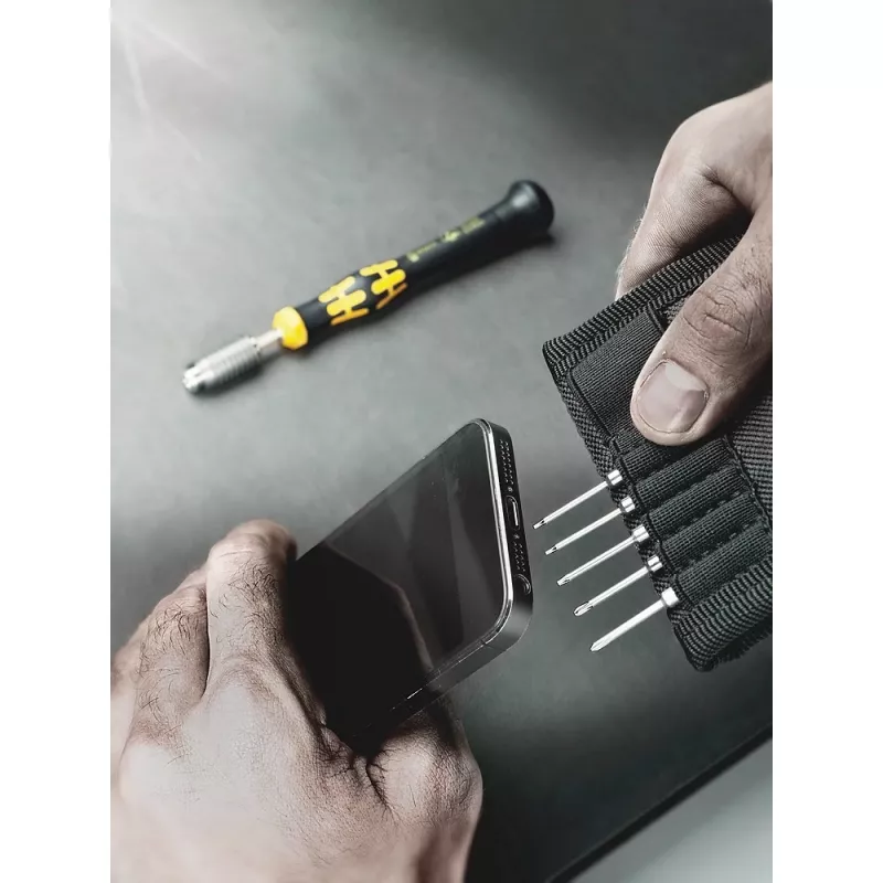 Destornillador combinado Wera ESD/11 SB – 1 pieza, puntas Torx/Phillips/Phillips ranurada/ranurada, mango de plástico (negro/amarillo)