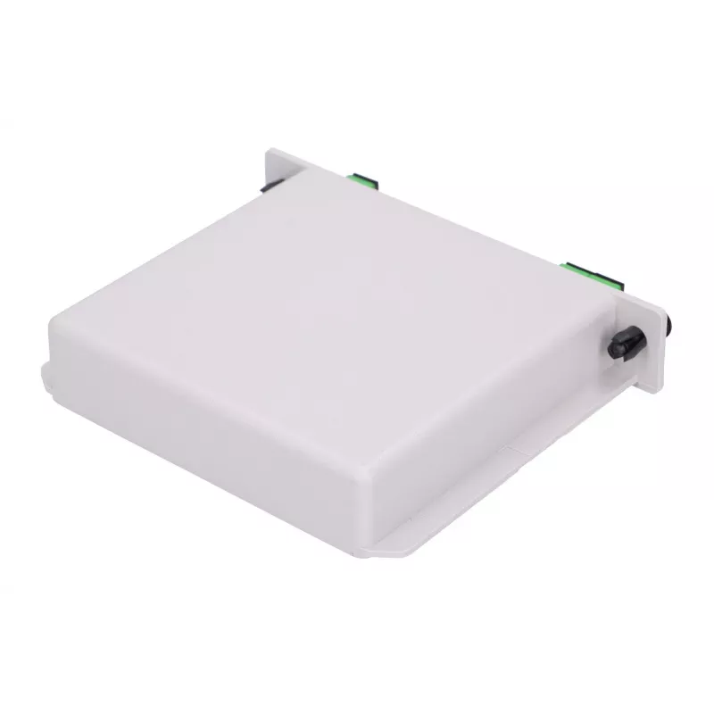 Divisor óptico PLC 1:2 SC/APC tipo Slot, Extralink, ABS negro