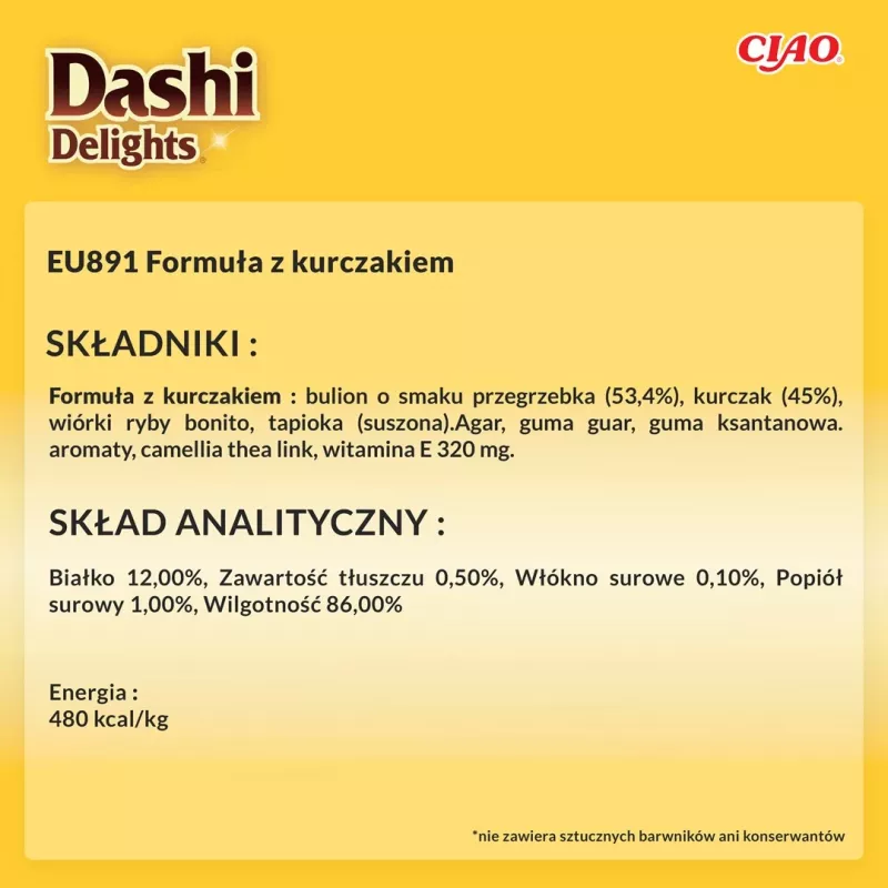 INABA Dashi Delights snack para gatos, copos delicados de pollo, 40 g